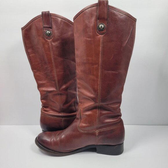 Frye Melissa Button Tall Knee Pull On Women's Brown Boots 77167 US Size 7.5B - Picture 5 of 15